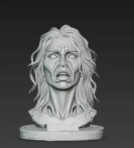 The Forsaken Echo - Surreal Knife Holder & Bust Sculpture