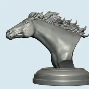 Running horse bust