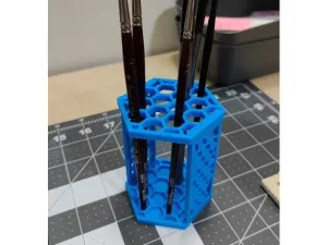 Hexagonal Paint Brush Stand