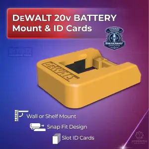 DeWalt 20V Battery Holder Wall Mount w/ID Cards