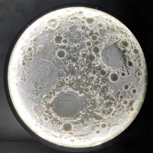 Illuminated moon wall lamp