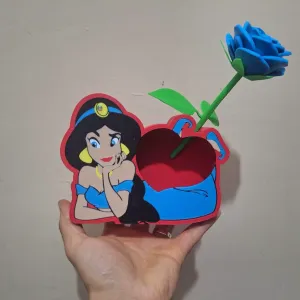 Jasmine Valentine's Gift Box - Heart Photo Frame & Rose Hold