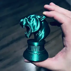 Tiger stand animal miniature head sculpture