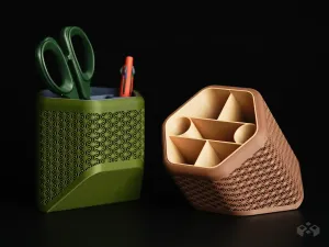 Asanoha Hex Desk Organizer