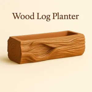 Wood Log Planter