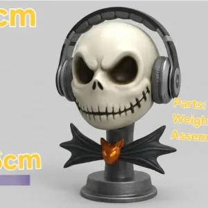 jack skellington headphones holder 3 parts