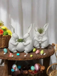 Bunny Couple Vase: Adorable Easter Gift