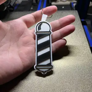 Barber Pole NFC Keychain – Two Sizes CFS Free