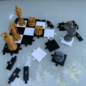 Folding chessboard puzzle