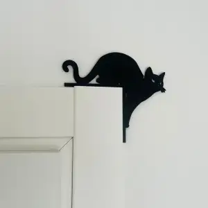 Black Cat Door - Frame Topper Decoration