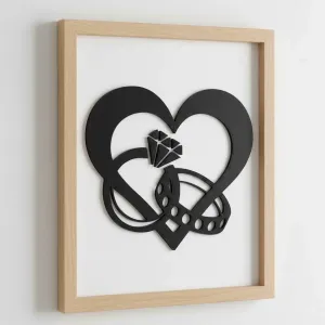 Eternal Love Rings – Wedding Silhouette Wall Art