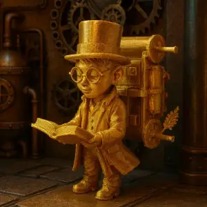 Steampunk Traveler with Book