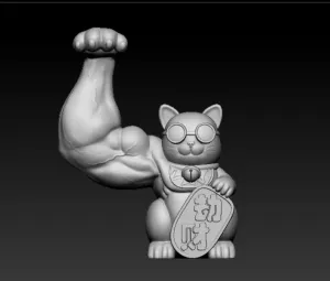 MUSCLE ARM LUCKY CAT