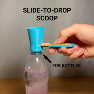 Slide-to-Drop Powder Scoop for Bottles
