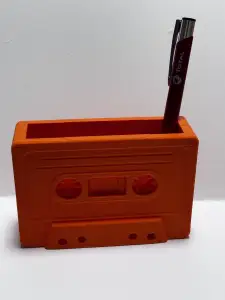 Vintage cassette tape pen holder