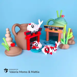 Diorama for Cute Flexi Animals, Koi Carp Edition