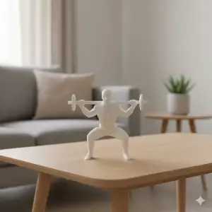 Mini Athlete in Squat – Fitness Figurine
