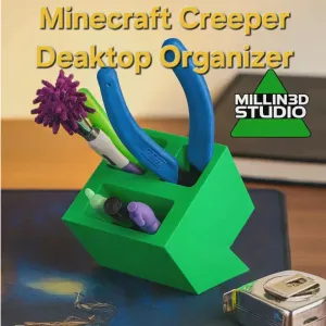 Minecraft Creeper Inspire Desktop Organizer Pencil Holder