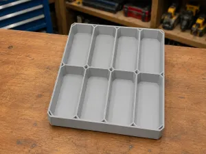 Organizer tray, 8 slots for workshop and home