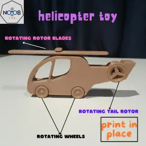 Helicopter toy for children (print in place)