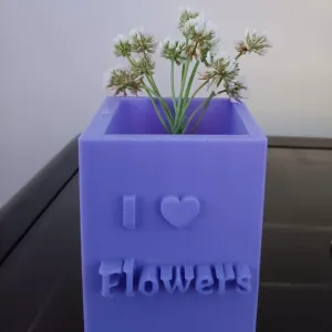 "I love flowers" flower pot