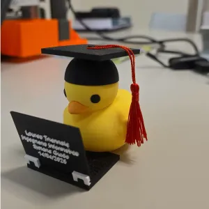 Graduation Duck with Computer