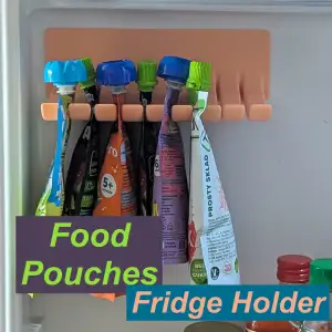 Food pouches holder for fridge