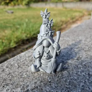 Batty Witch Gnome (with Broom)