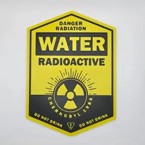 Sign Water radioactive Chernobyl 1986