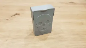 Cigarette Box with Skull for 18 pcs with snap closure