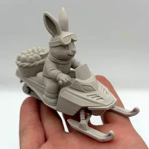 Easter Bunny Snowmobile Rider