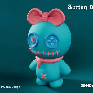 Button Dolly Keychain