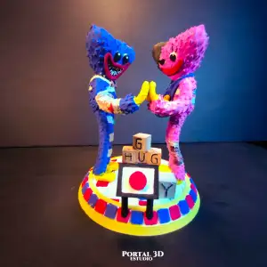 huggy wuggy and kissy missy diorama