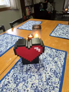 Pixel Date Night Dice Game with Heart Chest