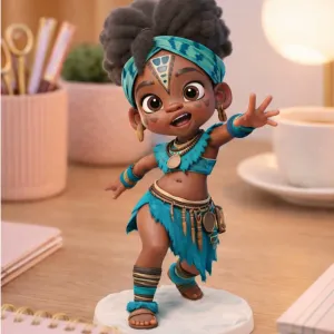Tribal Girl Desk Figurine