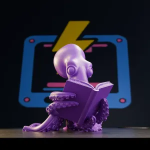 Octopus Reading a Book 3D Model