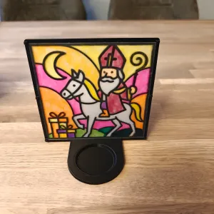 Sinterklaas Stained Glass Window Frame