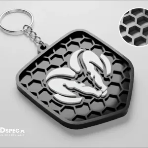 Dodge honeycomb logo keychain