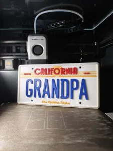 California-style "GRANDPA" License Plate