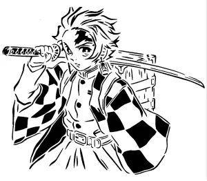 DS Tanjiro Kamado stencil 2
