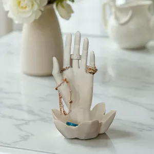 Hand-Shaped Jewelry Stand/Display with Lotus Bowl