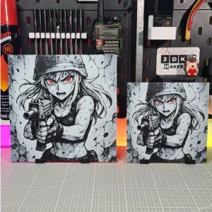 Girl Anime White Uzi – Hueforge – 4 Colors
