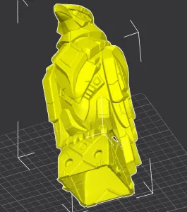 Ancient Stone Raven Totem Statue for 3D Printing