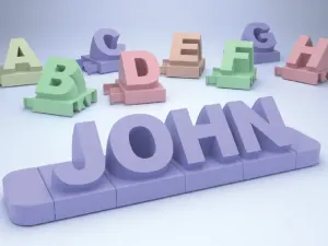 3D Name from letters - Standard font