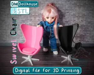 Dollhouse Miniature Office Swivel Chair 1:12 scale furniture