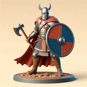 3822 Viking Warrior in Full Armor 3D Model fantasy STL