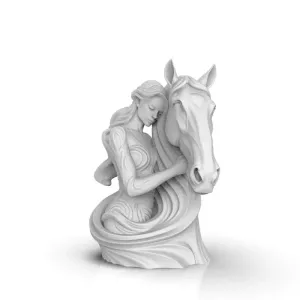 Sculpture of a girl and her horse
