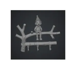 Pinocchio on a Wooden Tree Coat Rack