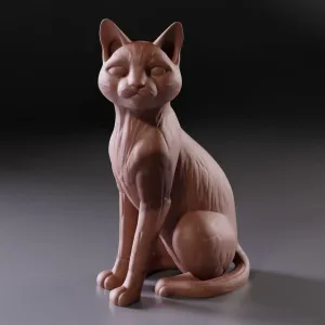 Sitting cat decorative figurine