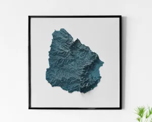 Mapa topográfico de Uruguay